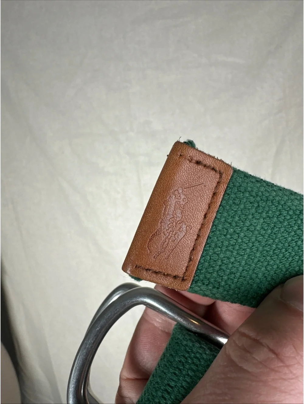 Polo Ralph Lauren Mens Belt Green Canvas Web D Ring 39.5in